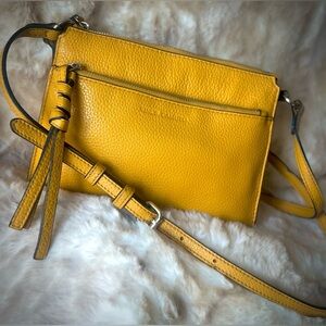 Vince Camuto Mustard Leather Crossbody Bag